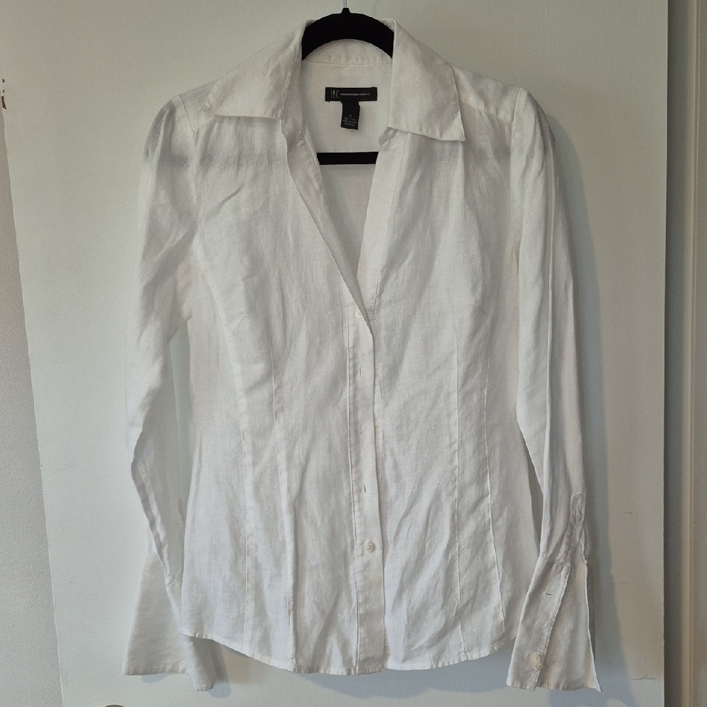 INC International Concepts White Button-Down Shirt